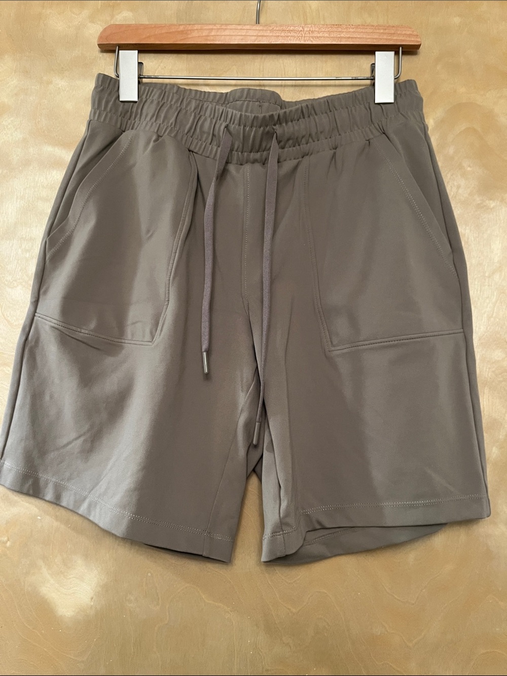 Mondetta Women's Athletic Drawstring Shorts - Taupe
